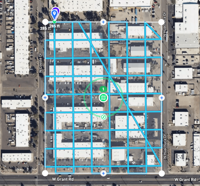 automated flight path of a drone mission