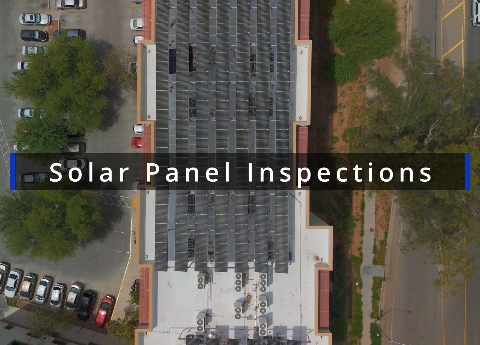 aerial drone photograph of solar panels on a roof in Tucson