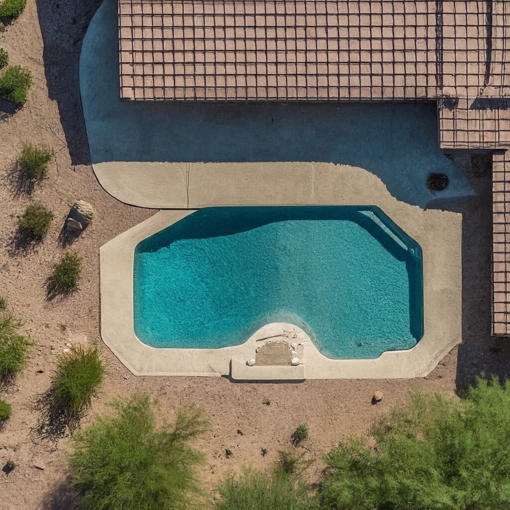 aerial photo of pool