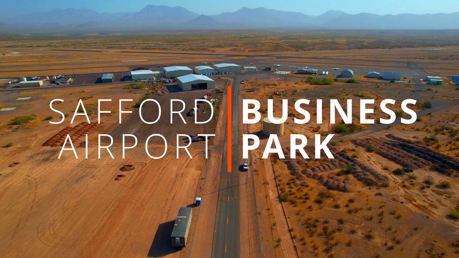 aerial drone photo for marketing and advertising of Safford Regional Airport in Arizona