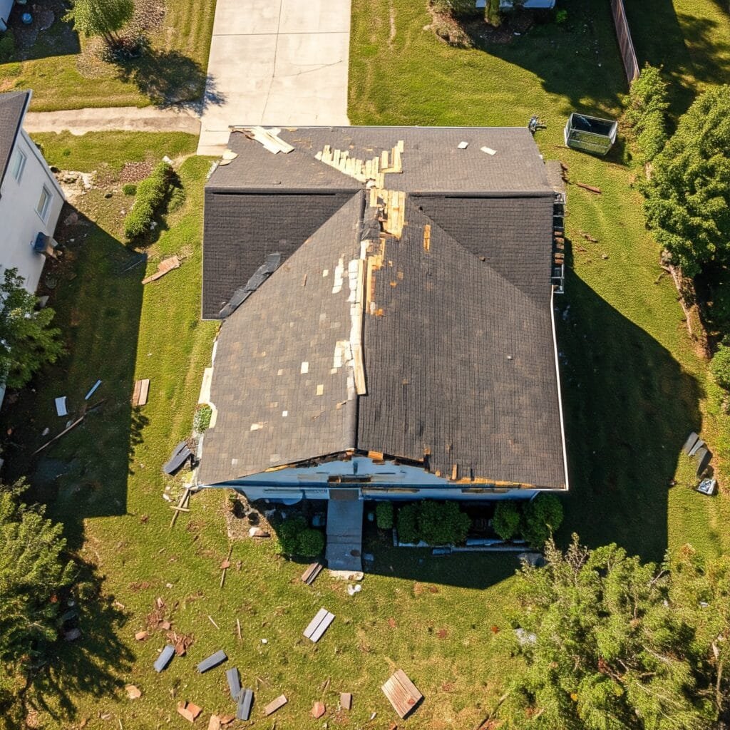 photo of roof damage