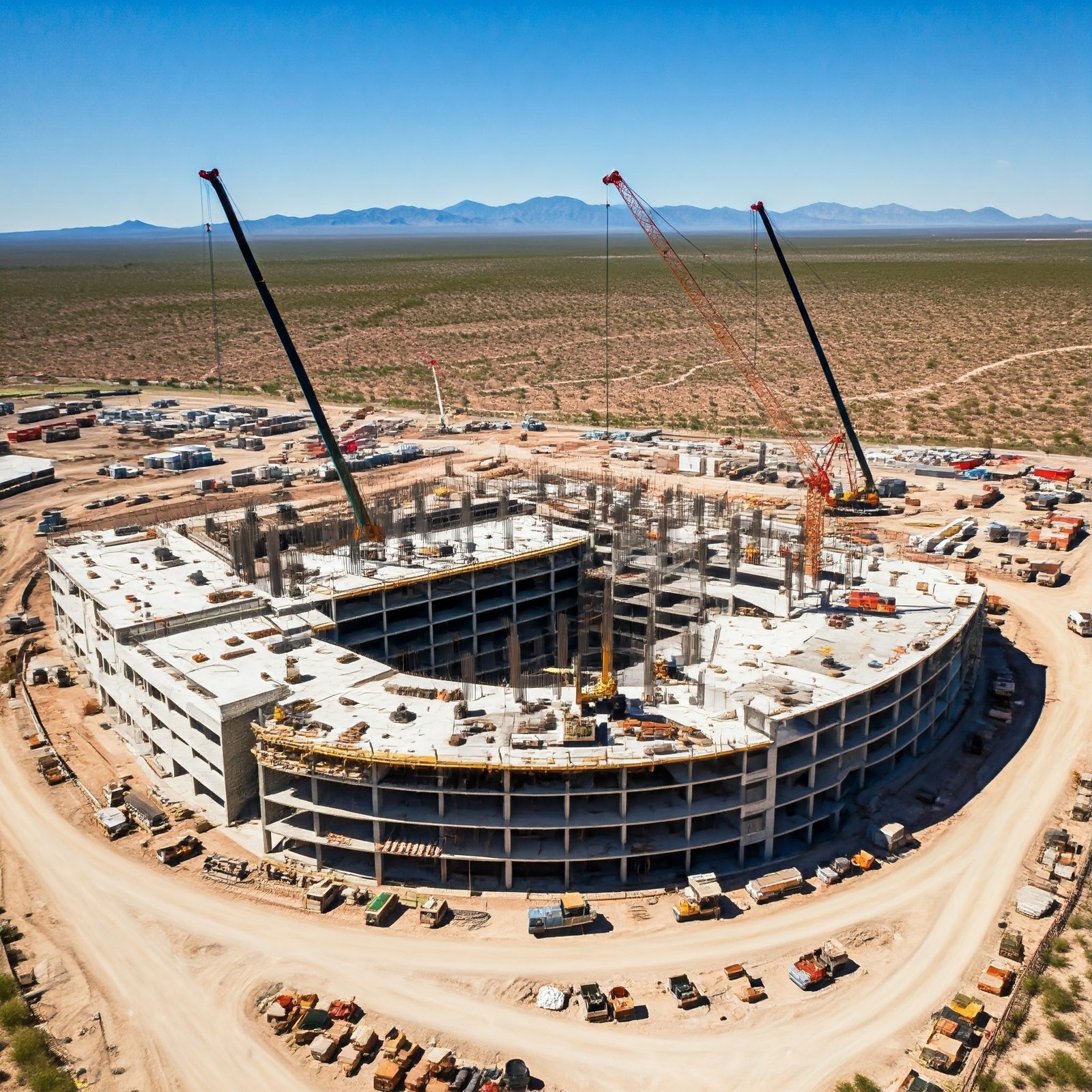 aerial photo of a construction site