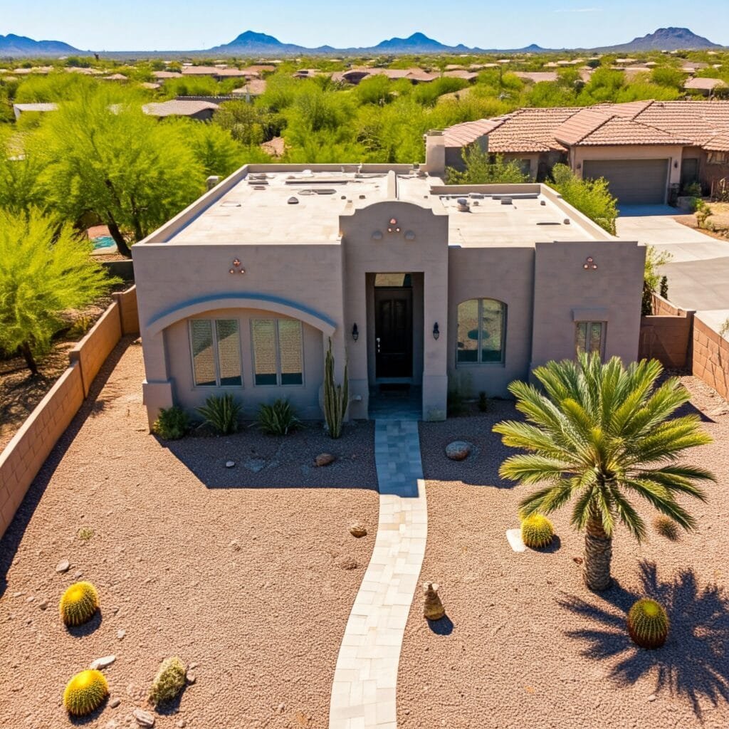 drone photo of an Arizona home