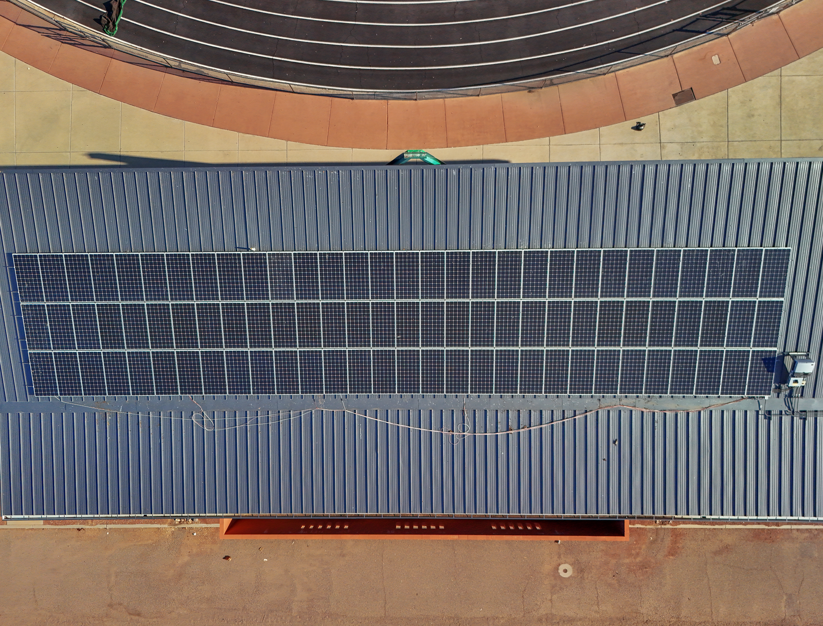 aerial drone photo of a solar panel