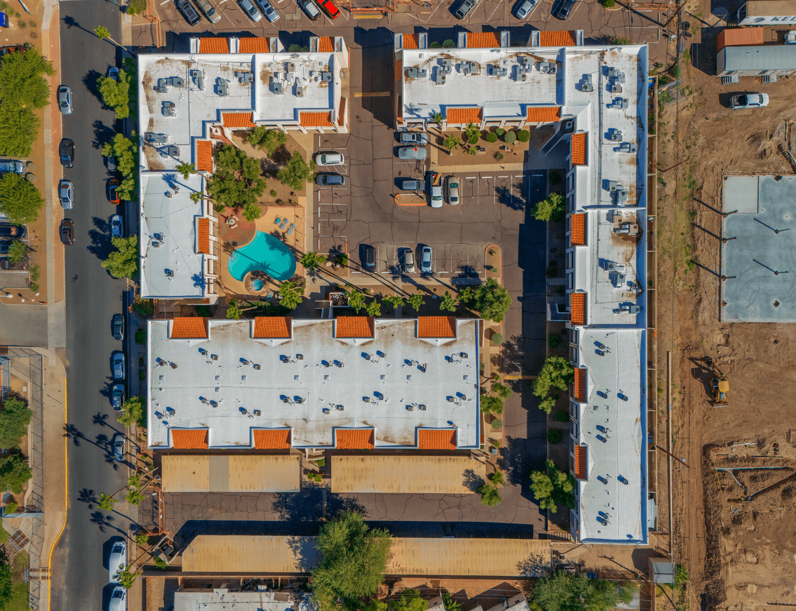 apartment roof during inspection