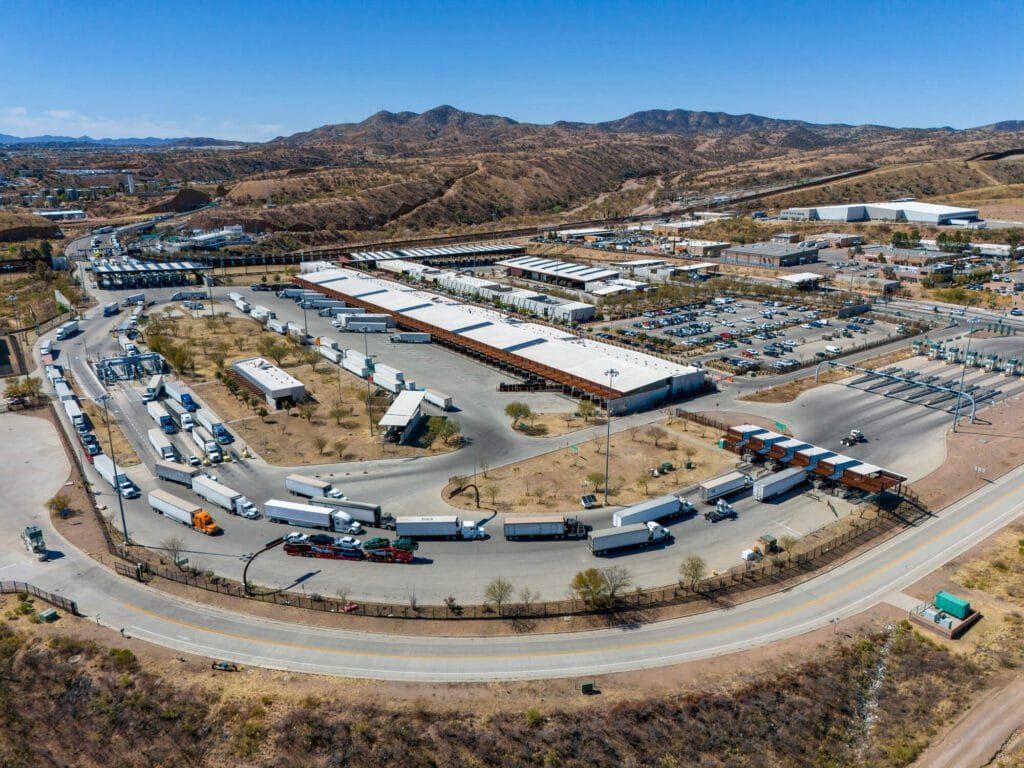 drone photo of Nogales port of entry