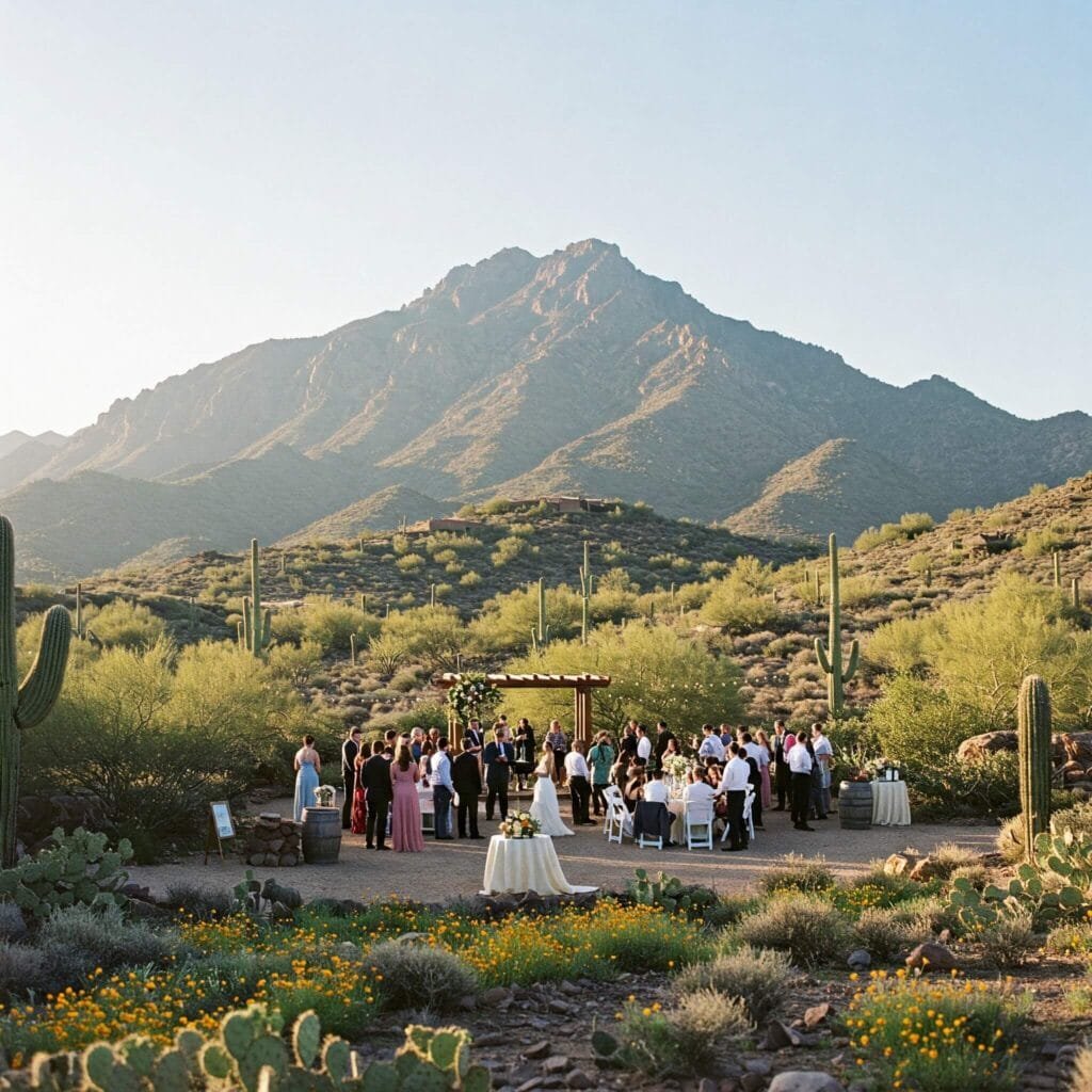 Arizona desert wedding photo