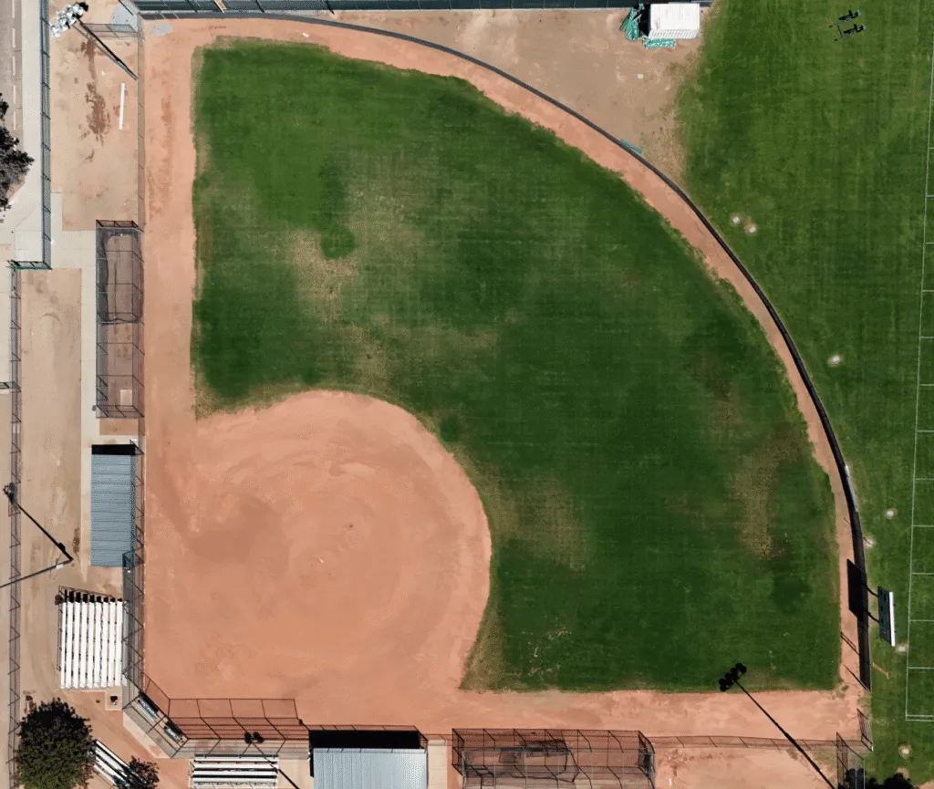 aerial view of a baseball field