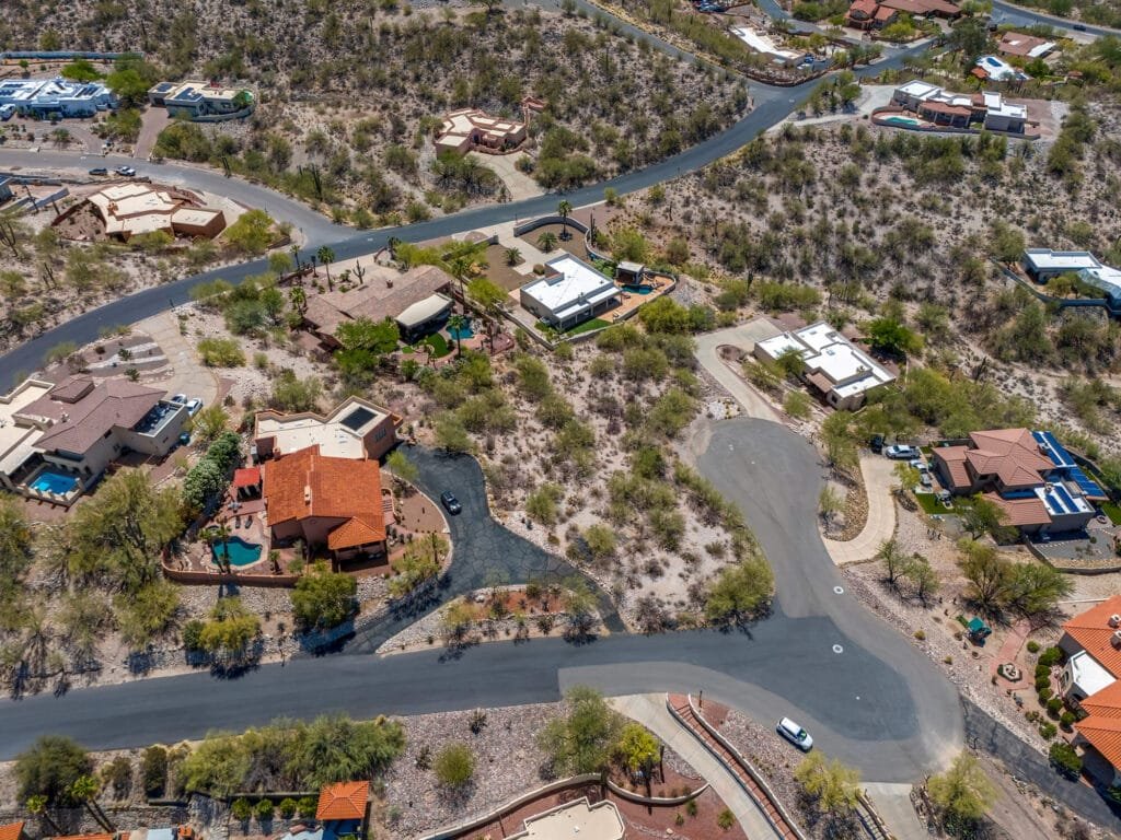 drone photo of Tucson land