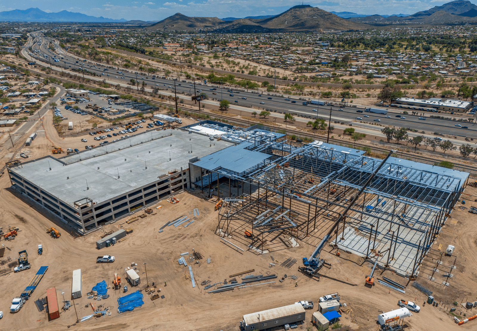 aerial drone photo of a Tucson casino under construction