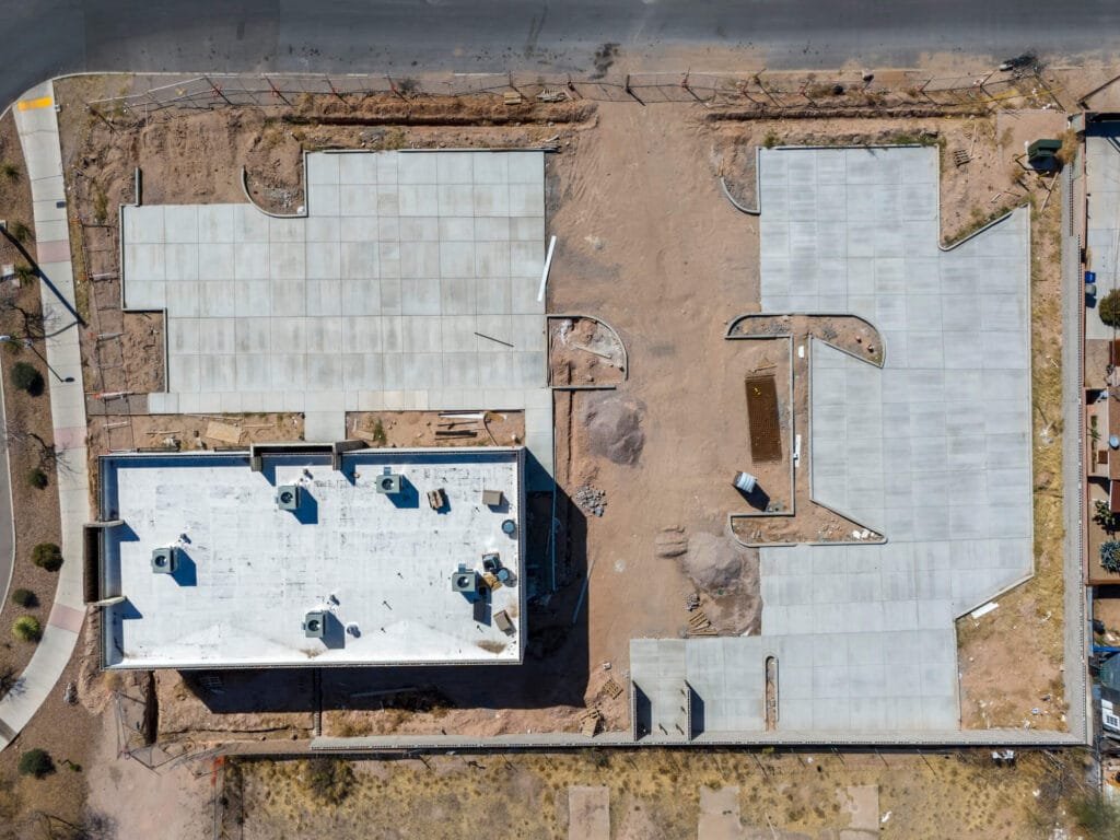 bird's eye view of a construction site