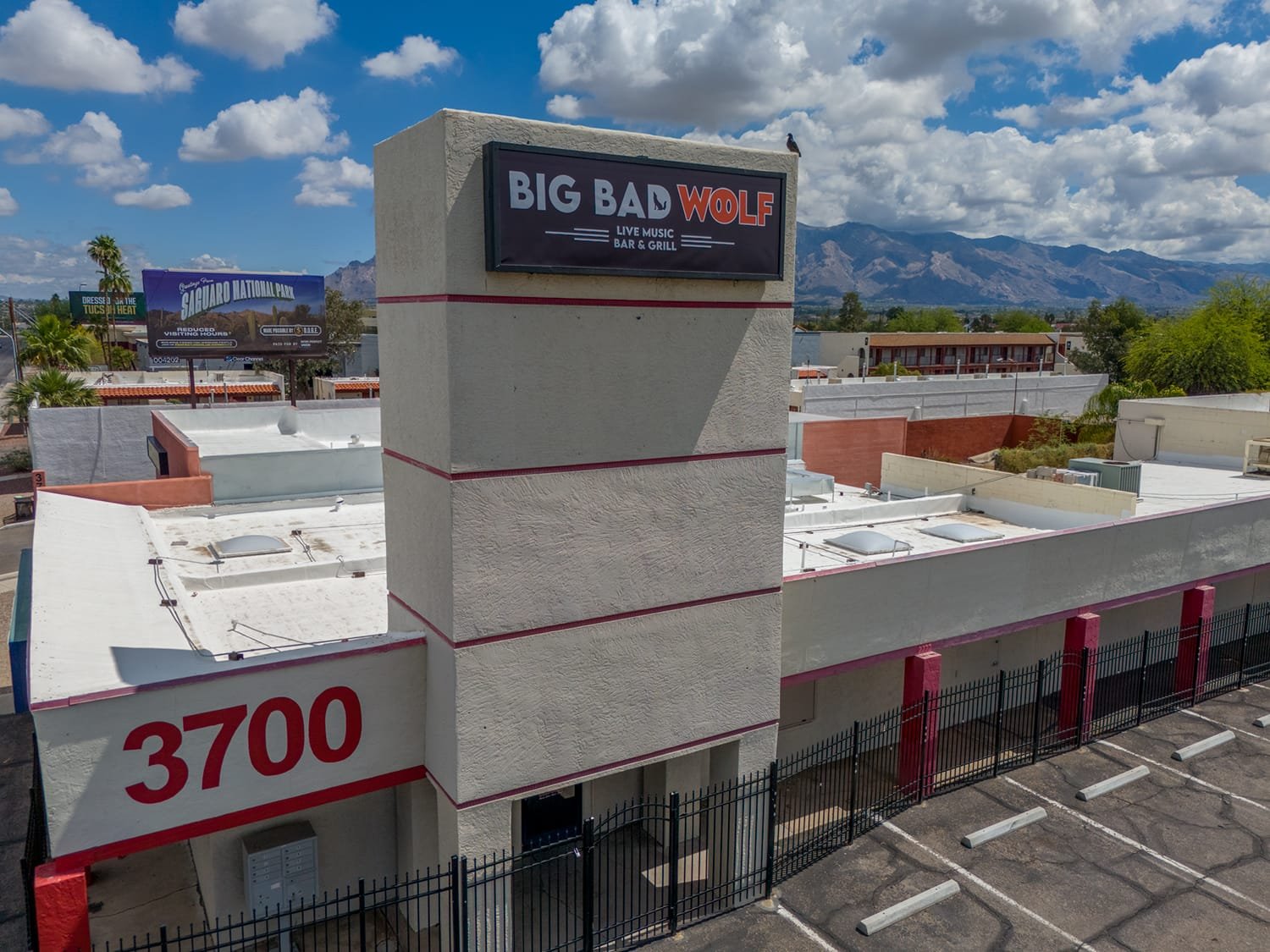 drone photograph of a Tucson restaurant