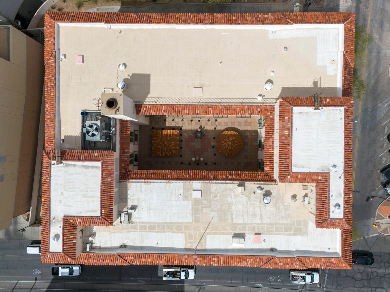 Top down view of roof in Arizona