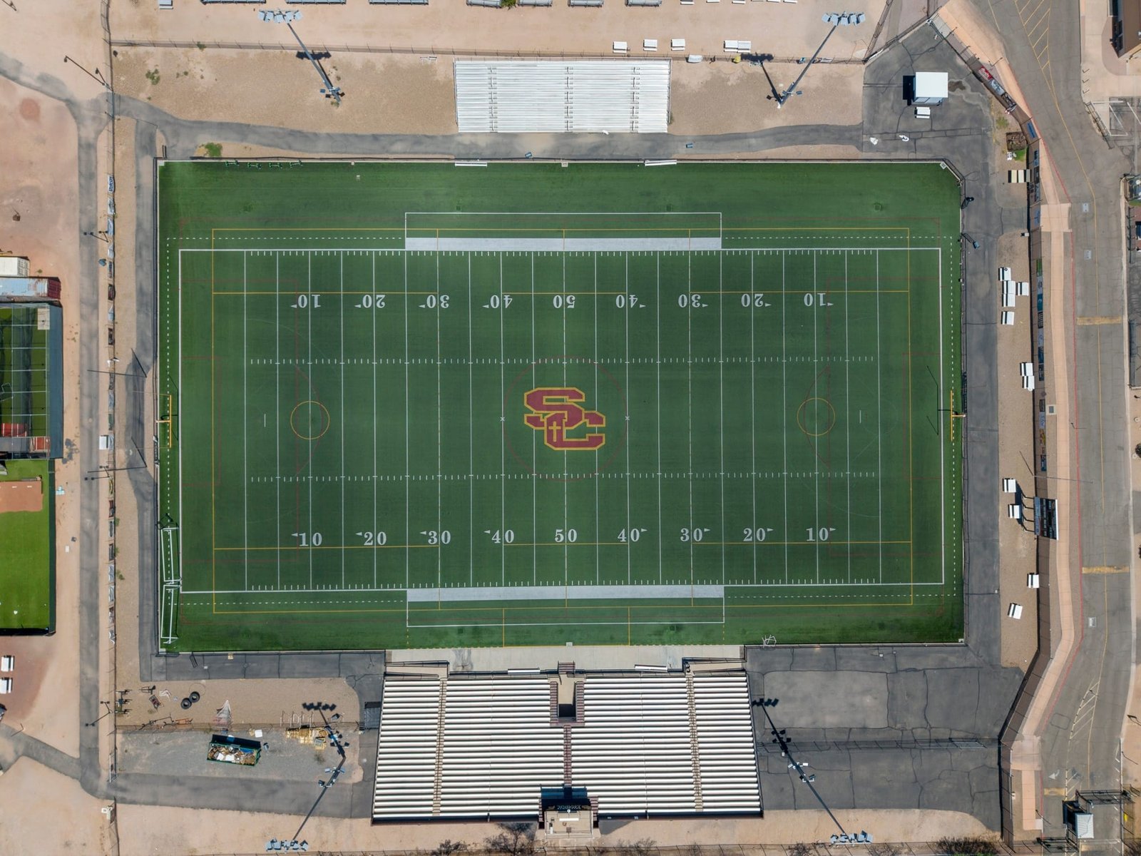 Birds eye view of football field at Ed Doherty Stadium Arizona