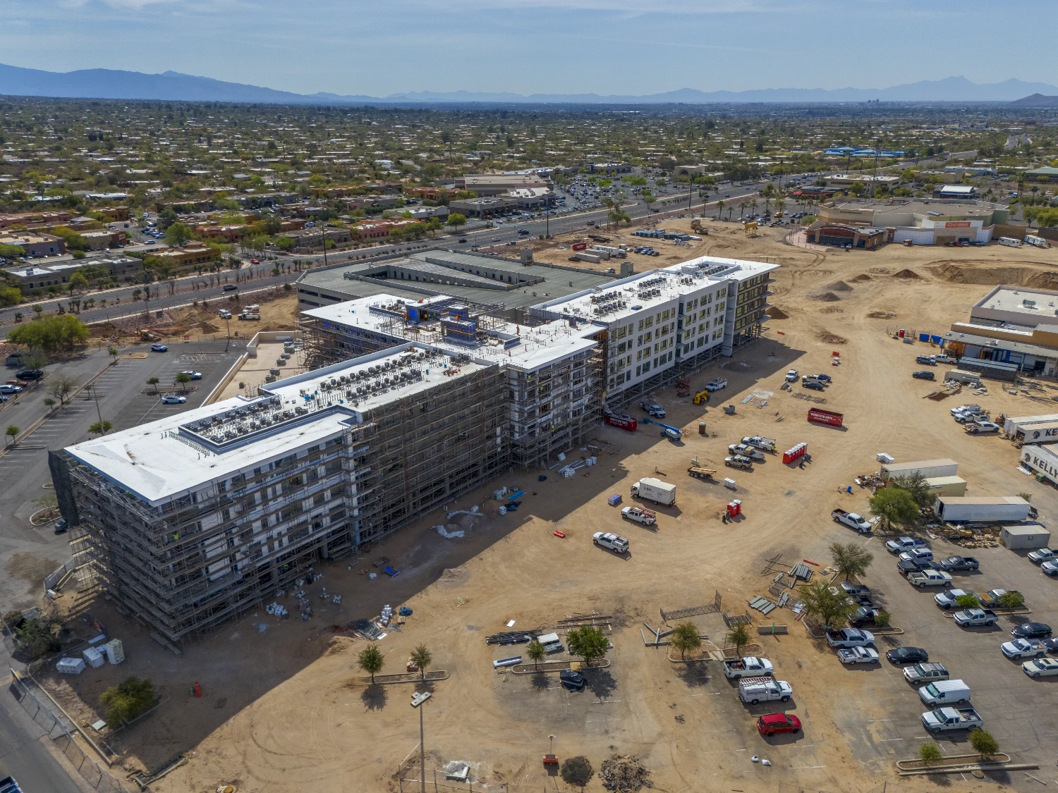 Drone photograph of an Arizona construction site