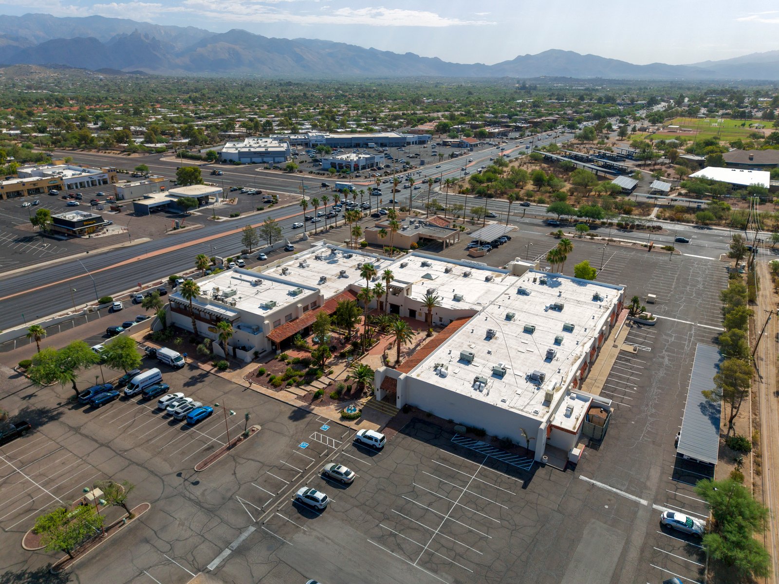 Drone photograph of Sante Fe Square