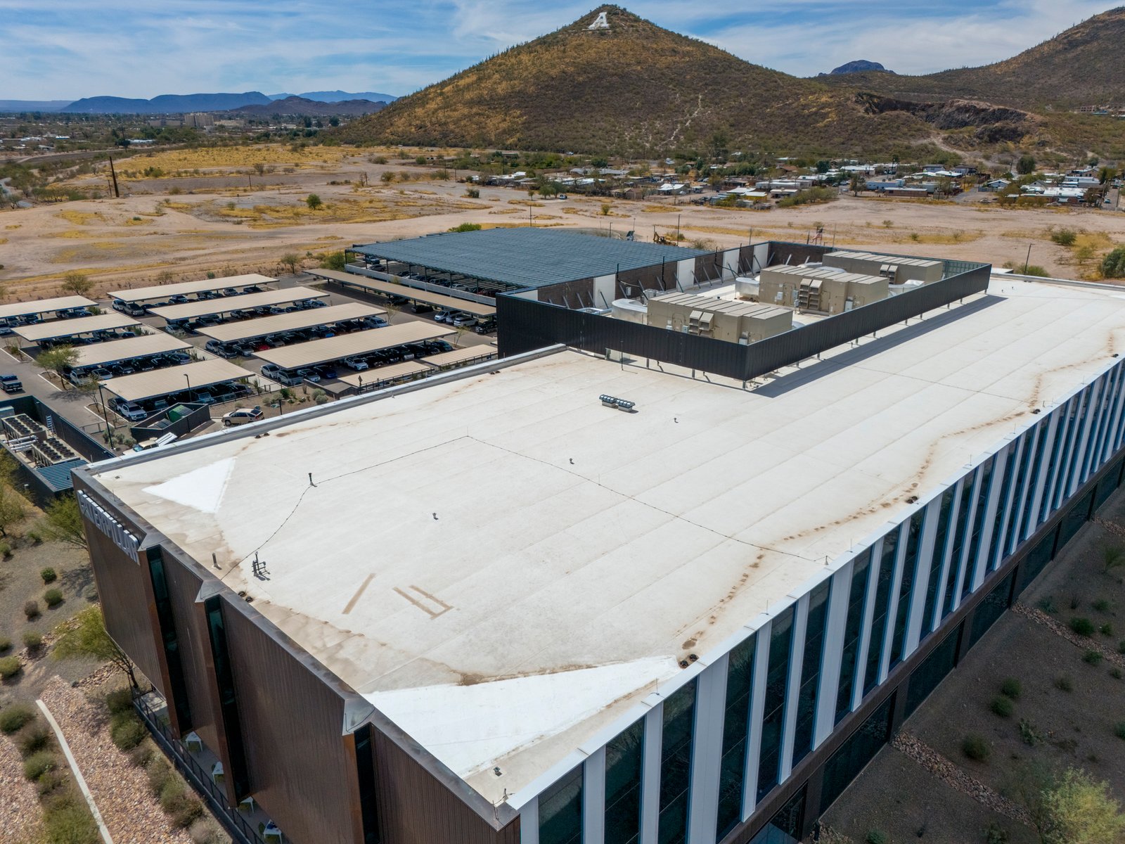 corner of a roof during drone roof inspection
