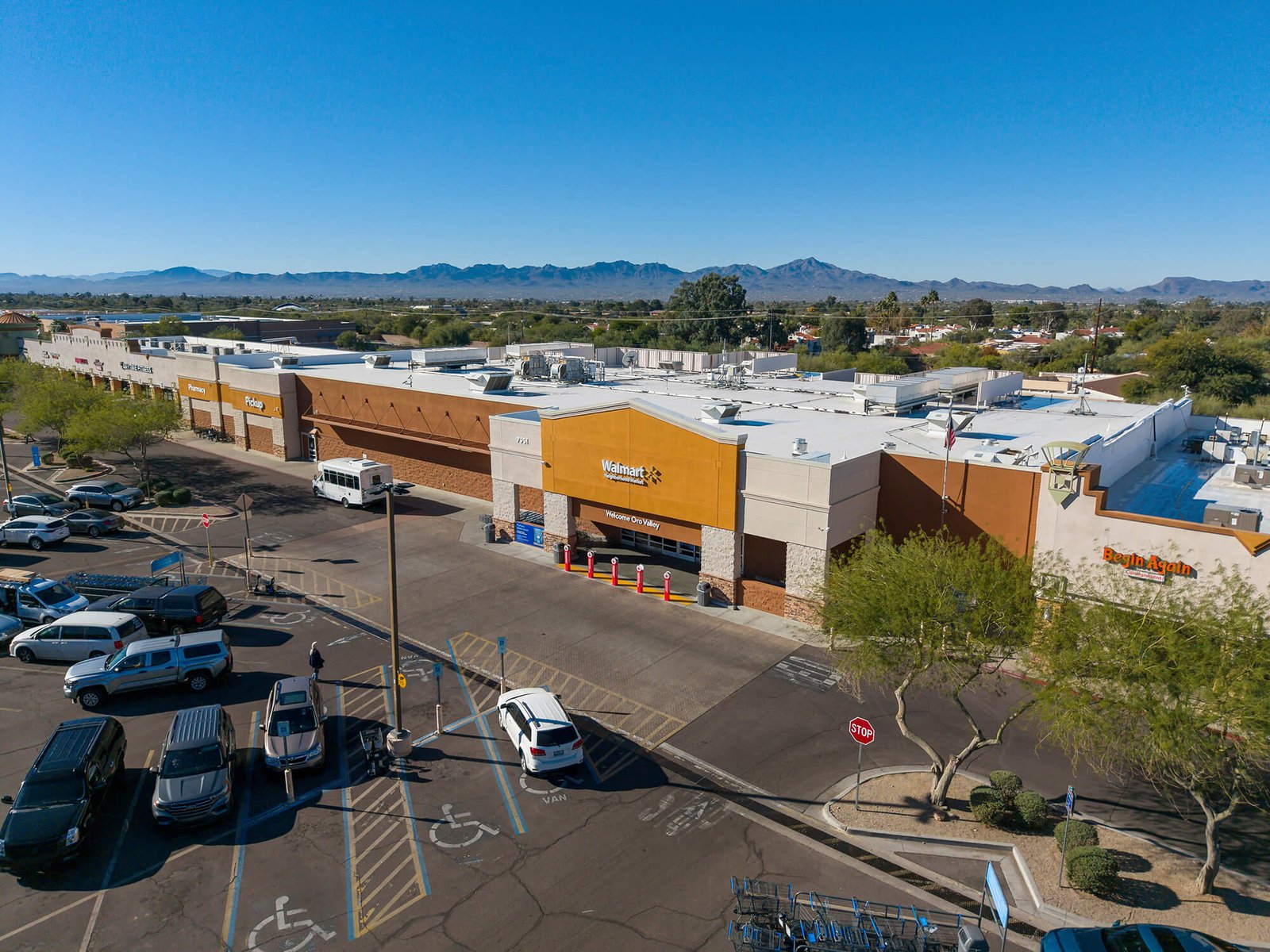drone photograph of an Arizona Walmart building