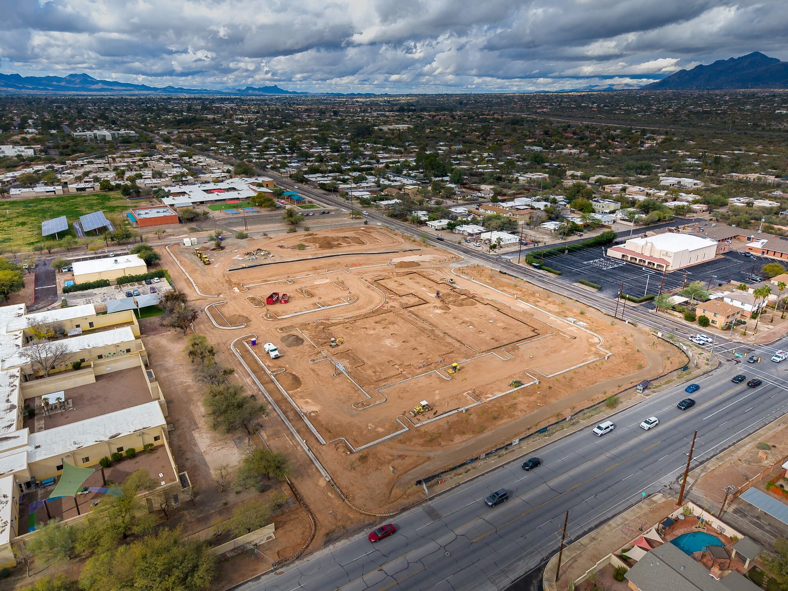 aerial photograph of Tucson construction lot