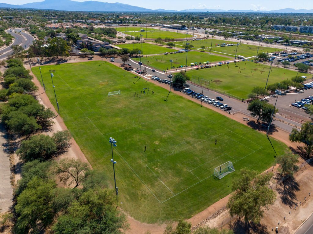 Tucson Arizona soccer field aerial photograph
