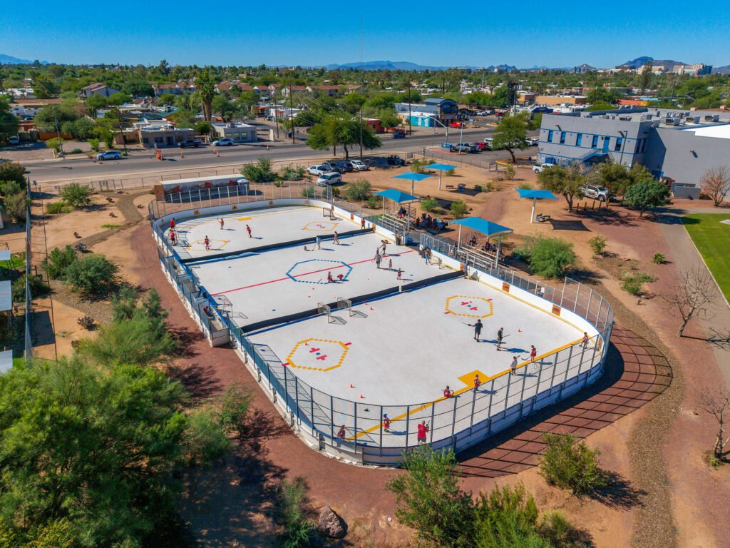 Tucson hockey rink aerial photograph