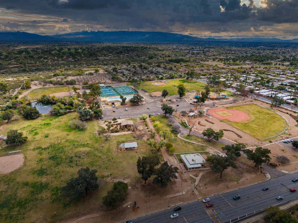 drone photograph of East Tucson Park